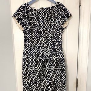 J Crew navy and white cocktail dress